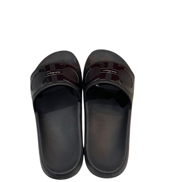 Salvatore Ferragamo BLACK Groove 2 Pools Slide Sandals Size 8M - Used Like New main image 6